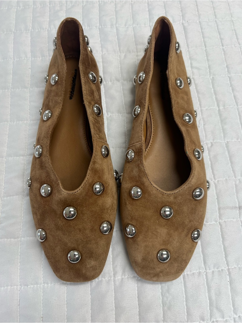 Madewell The Mylie Ballet Flat in Dried Acorn Brown Studded Size 9.5 - Picture 6 of 12